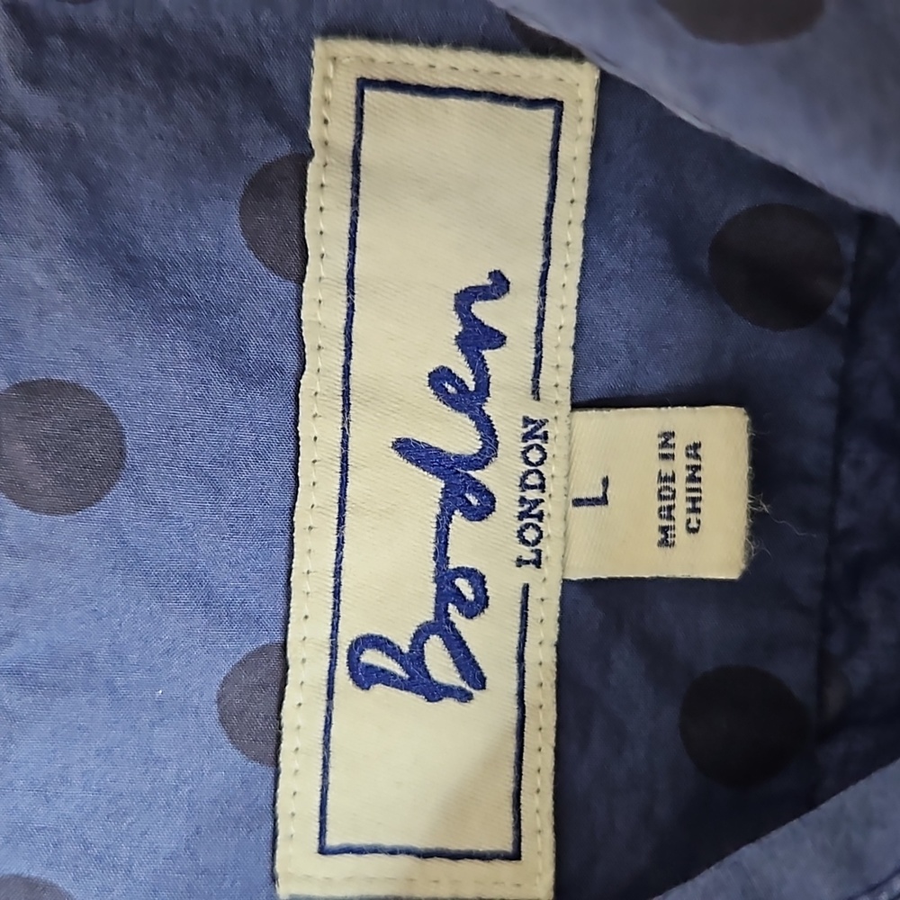 Boden Men's Blue Polka Dot Cotton Button Down Shirt Size Large - Picture 5 of 9